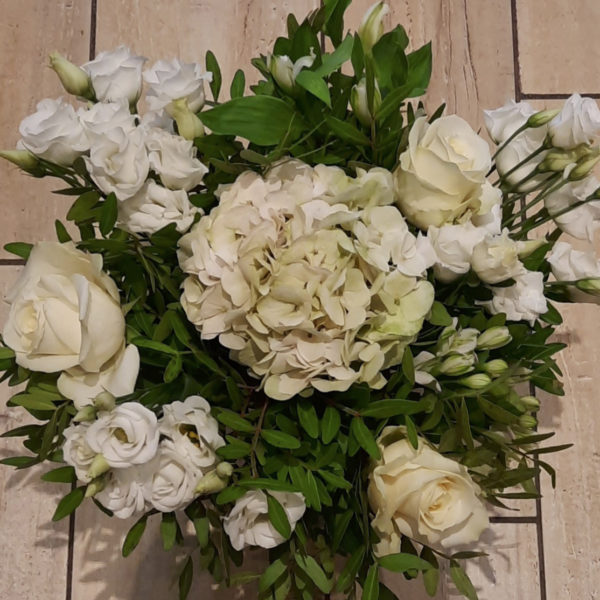 Fleuriste-Decorateur-Cabourg-Bouquet champetre blanc-30cm Bouquet champêtre blanc